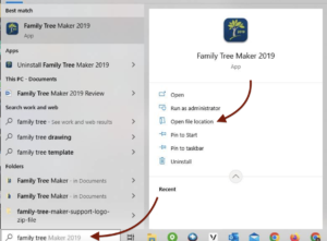 Family Tree Maker 2019 lost icon